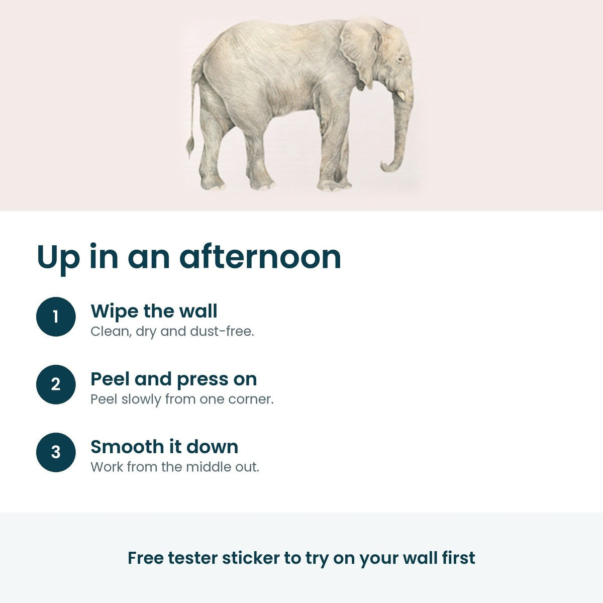 How to put up the elephant wall decal in three steps
