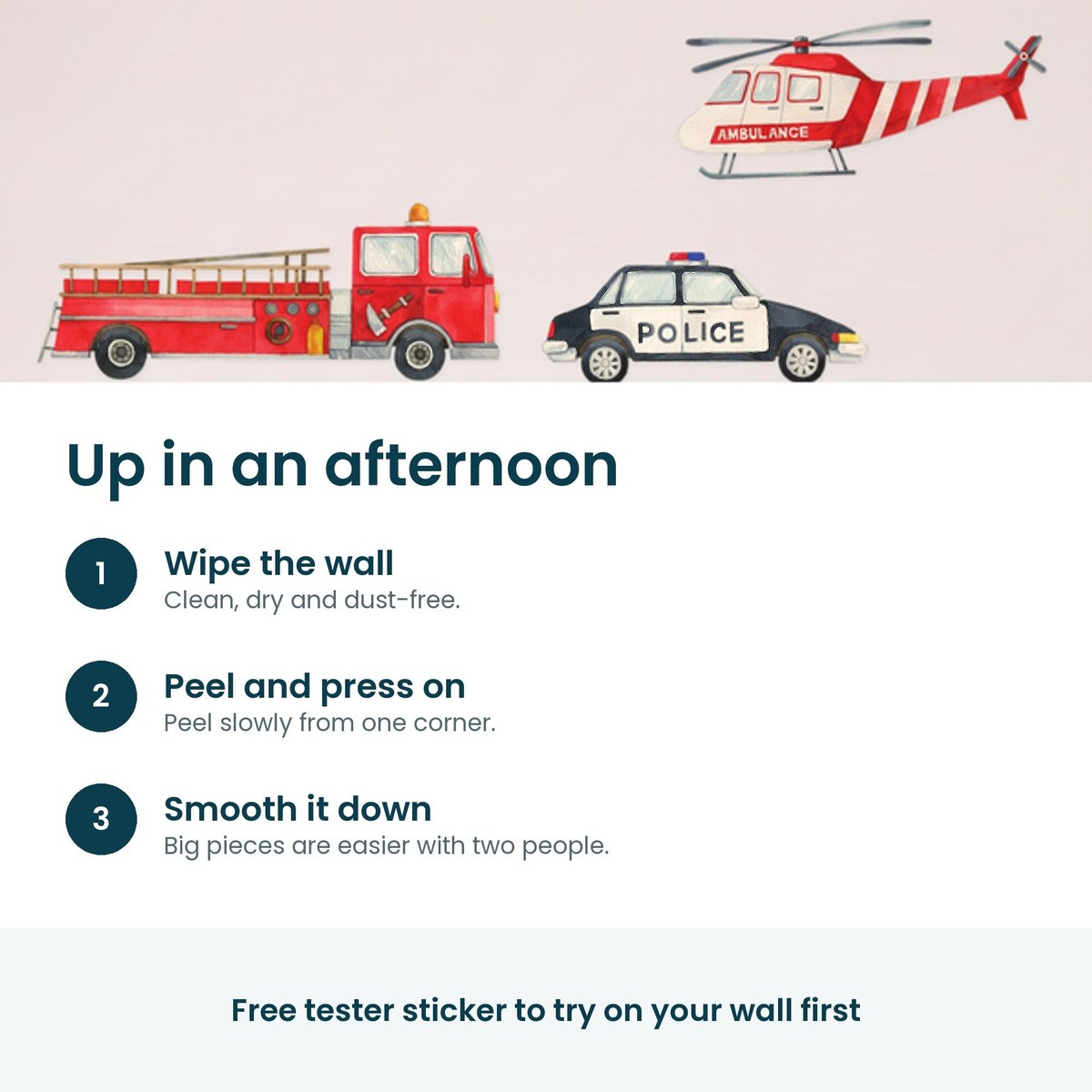 How to put up the emergency vehicle wall decals