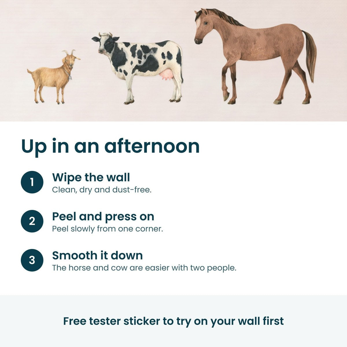 How to put up the farm animal decals