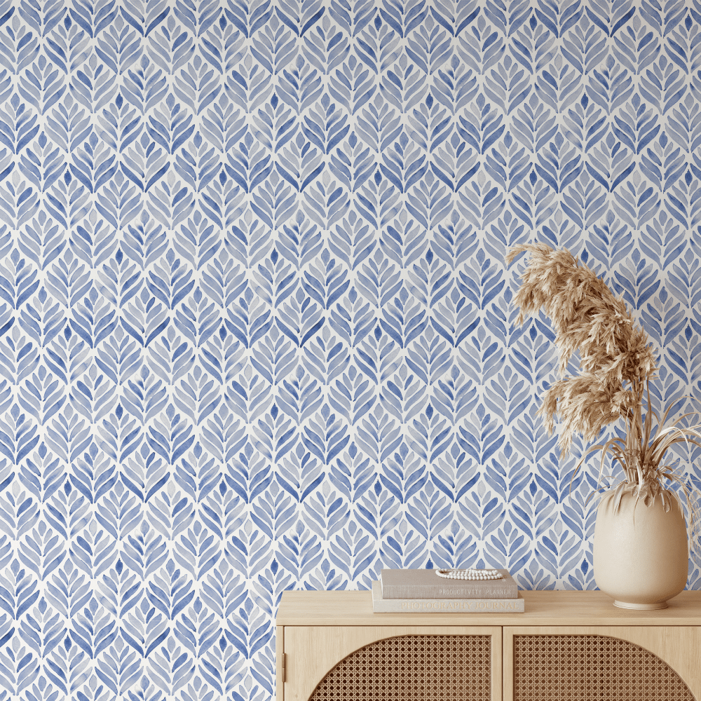 Freya Geometric Navy Wallpaper