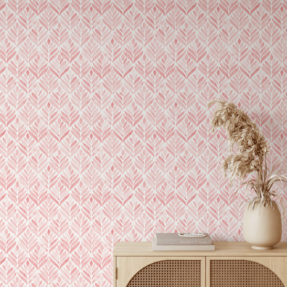 Freya Geometric Pink Wallpaper