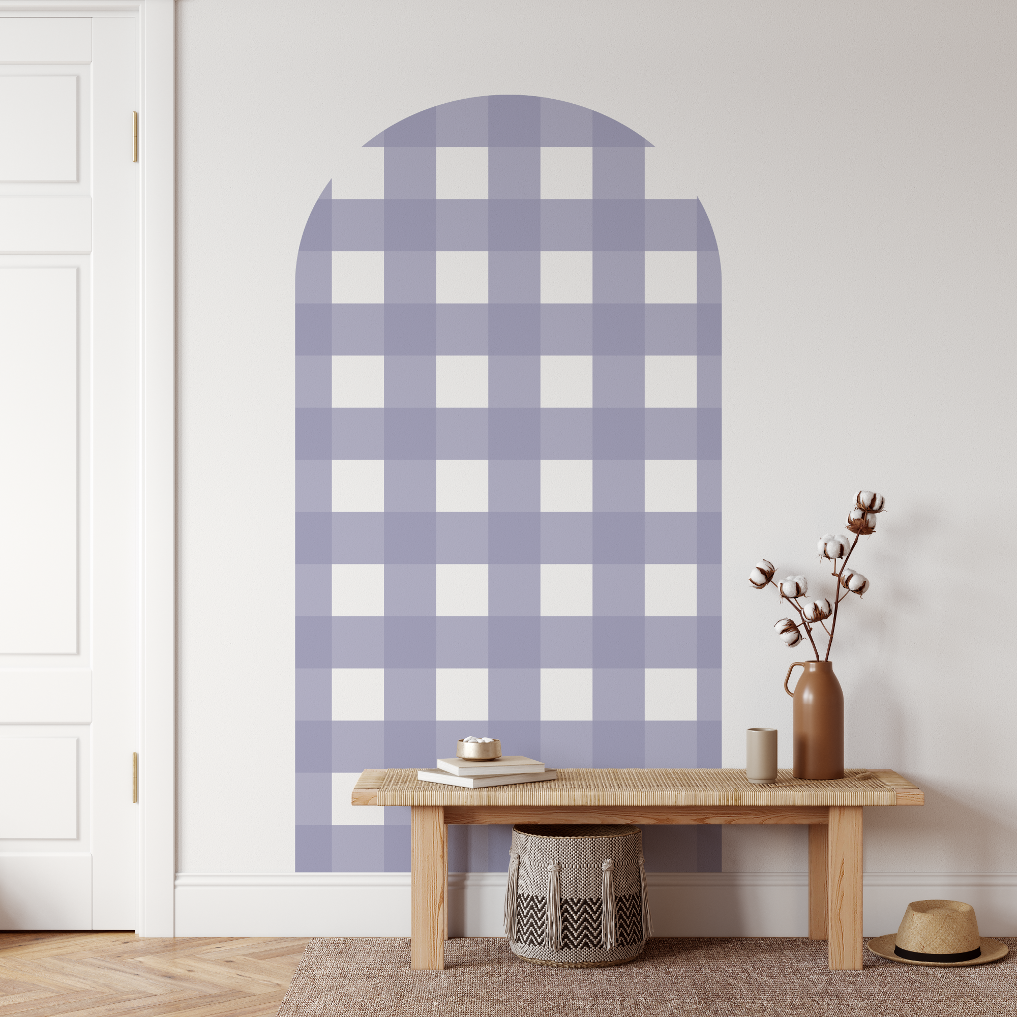 Gingham Check Lavender Arch Decal