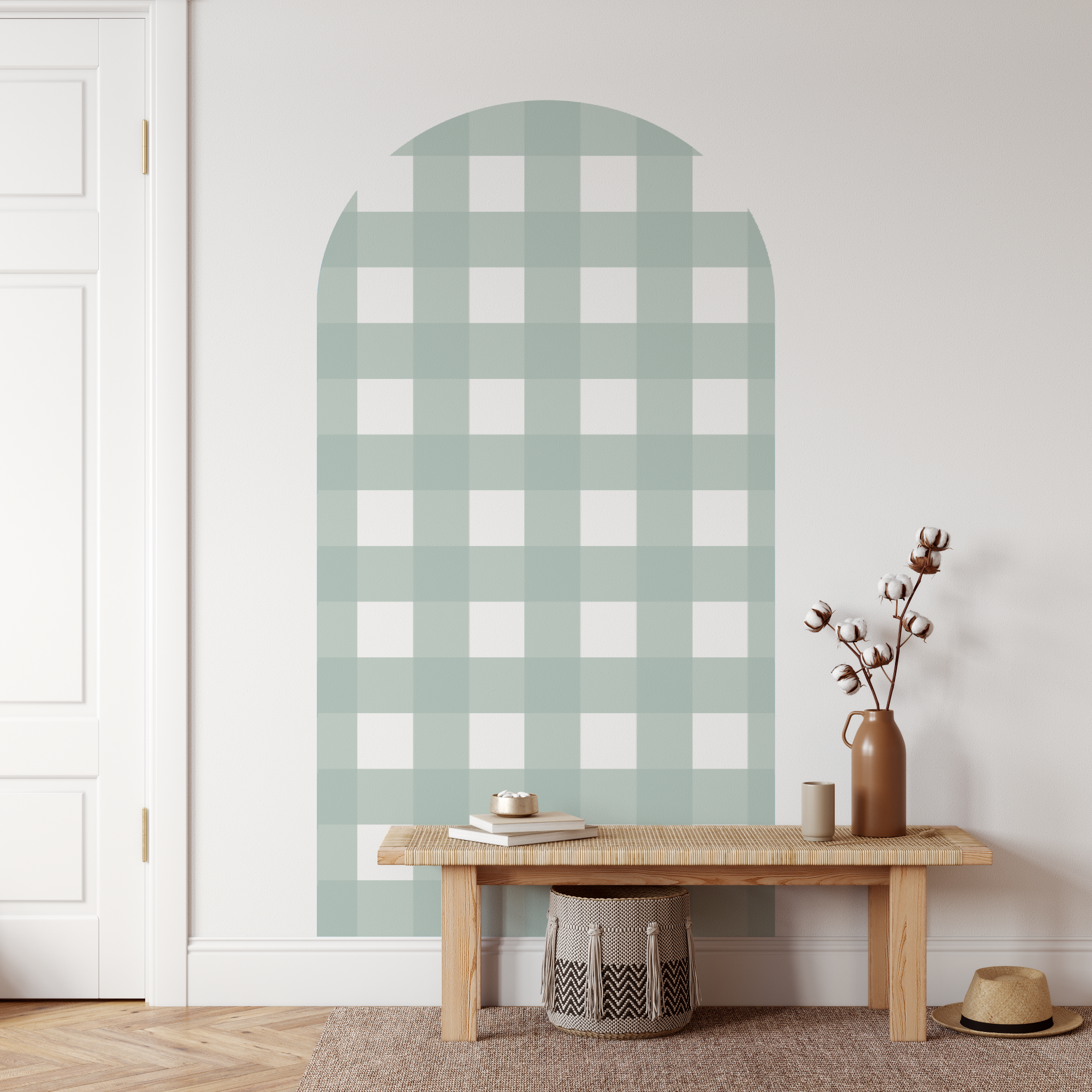 Gingham Check Mist Arch Decal