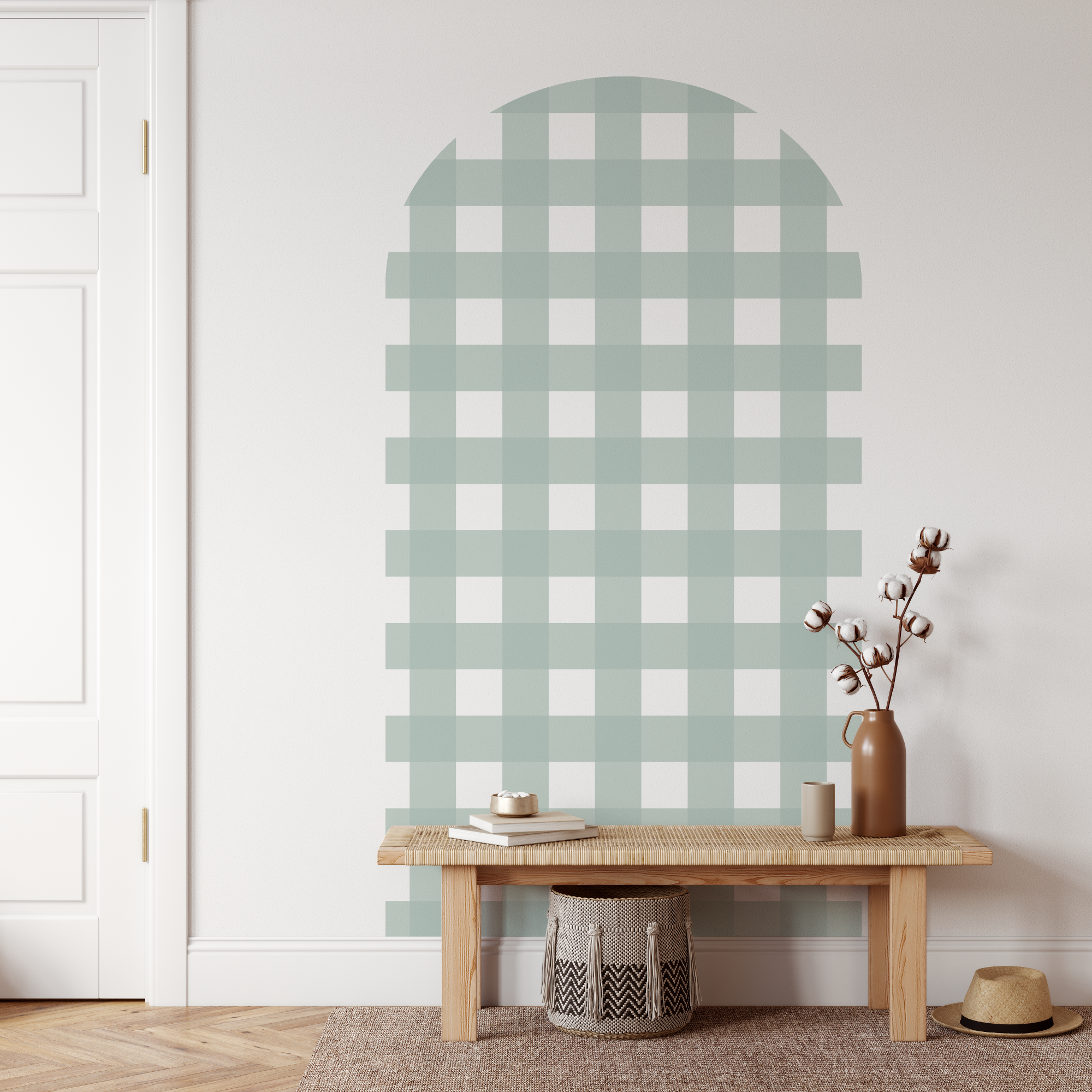 Gingham Check Mist Arch Decal