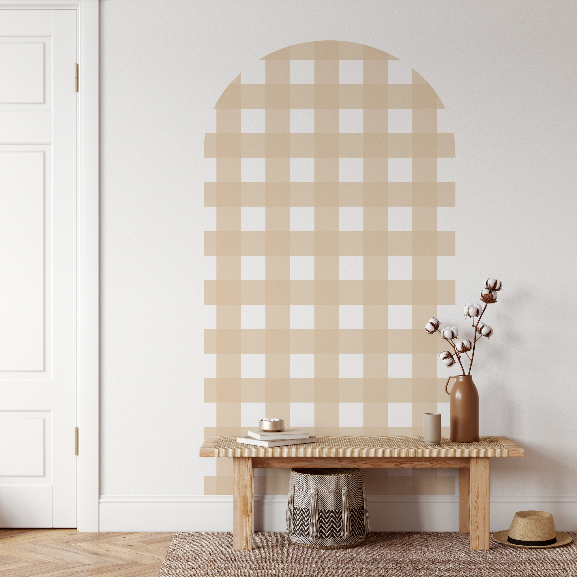 Gingham Check Sandstone Arch Decal