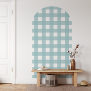 Gingham Check Seafoam Arch Decal