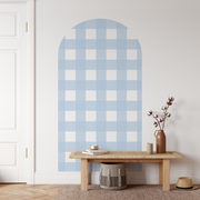 Gingham Sky Blue Check Arch Decal