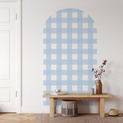 Gingham Sky Blue Check Arch Decal