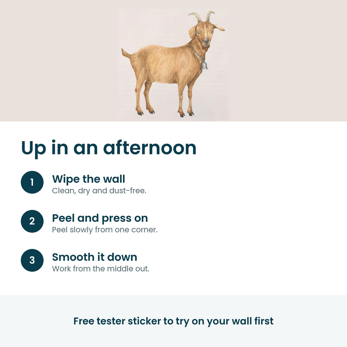 How to put up the goat wall decal