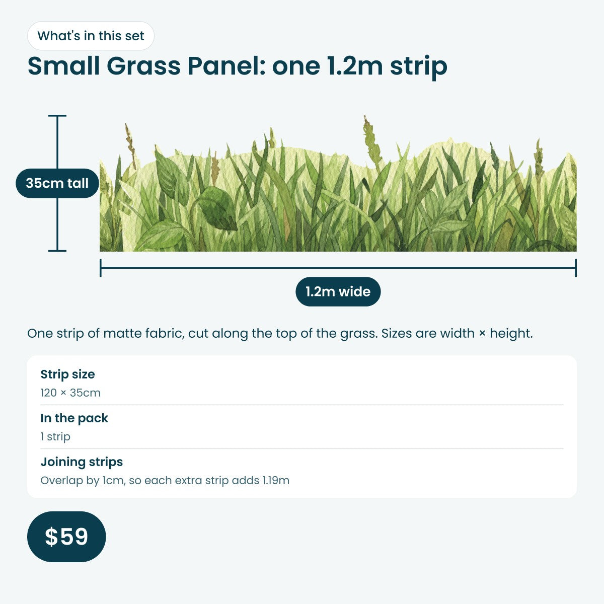 What's in the Small Grass Panel: one 1.2m wide grass strip