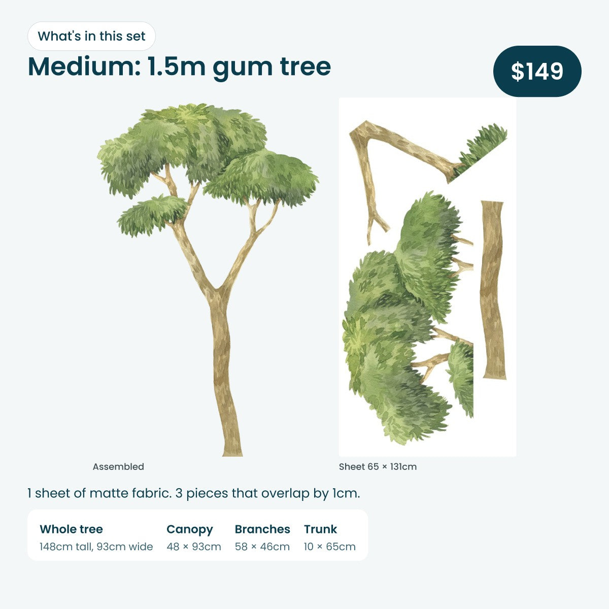 What's in the Medium gum tree set