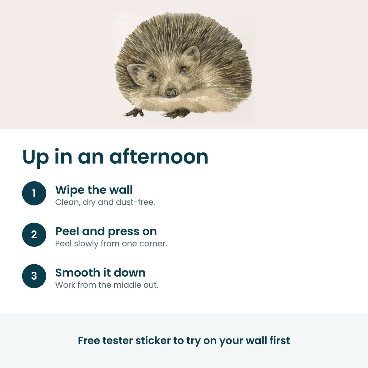 How to put up the hedgehog wall decal