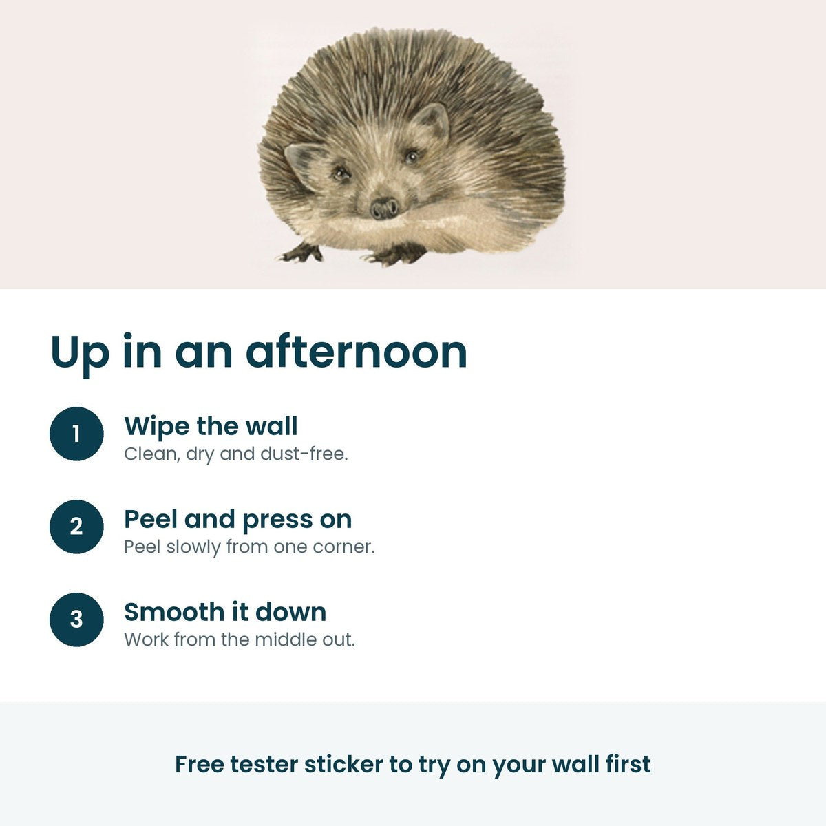 How to put up the hedgehog wall decal