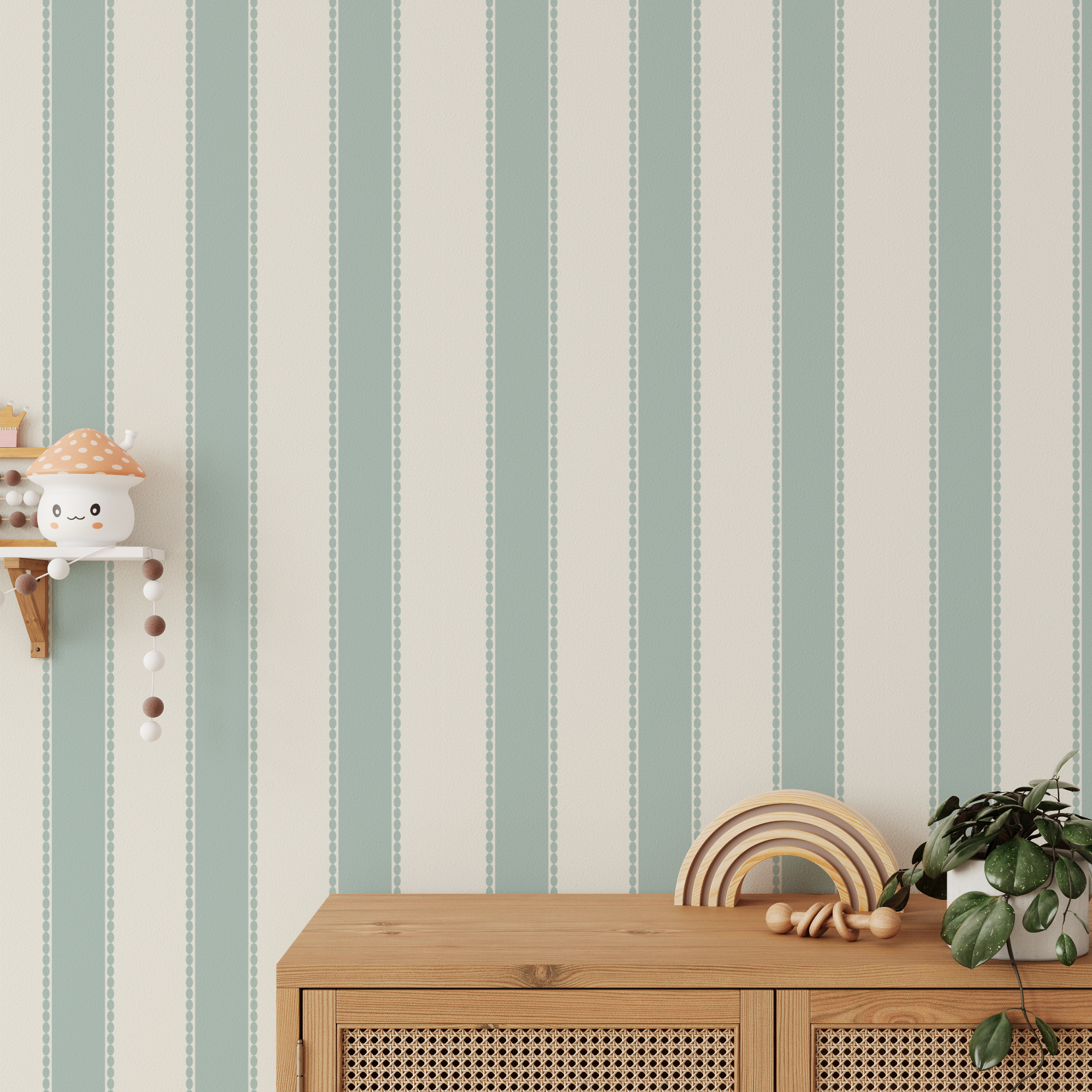 Henrietta Mist Stripes Wallpaper