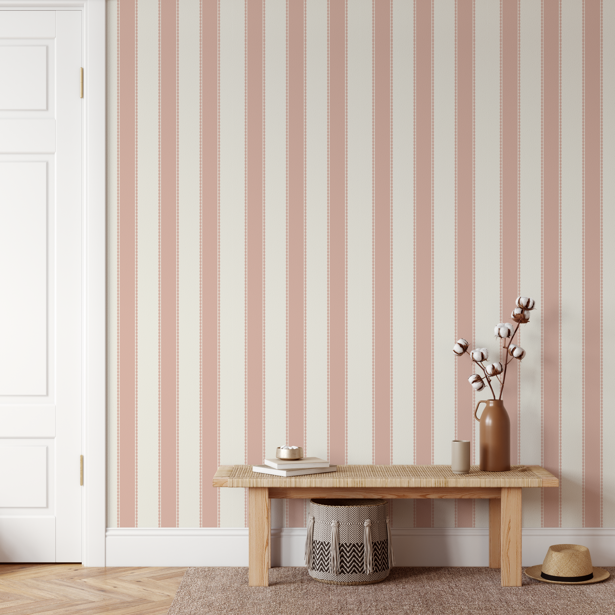 Henrietta Pink Stripes Wallpaper