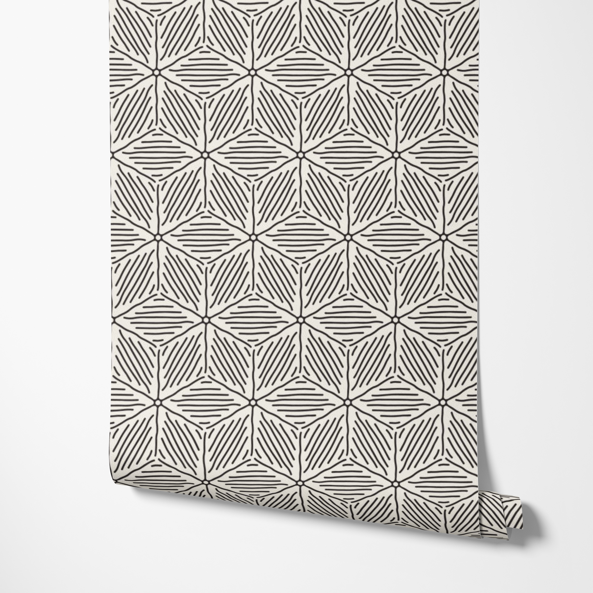 Koa Black Geometric Wallpaper