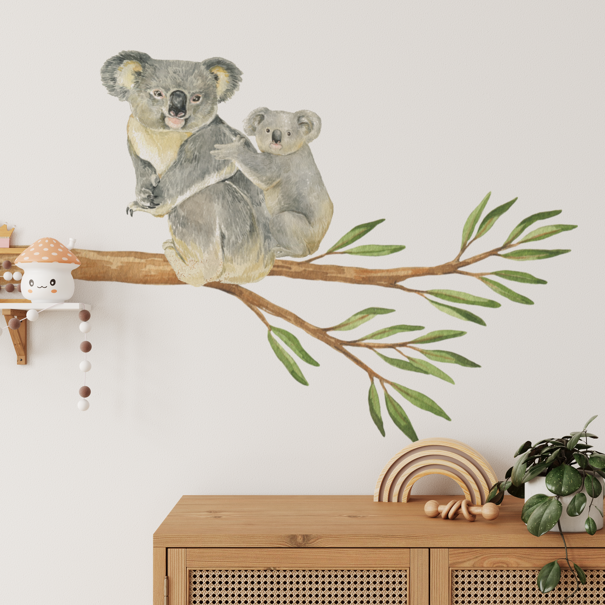 Australian Gum Tree Branch & Koalas Wall Decals