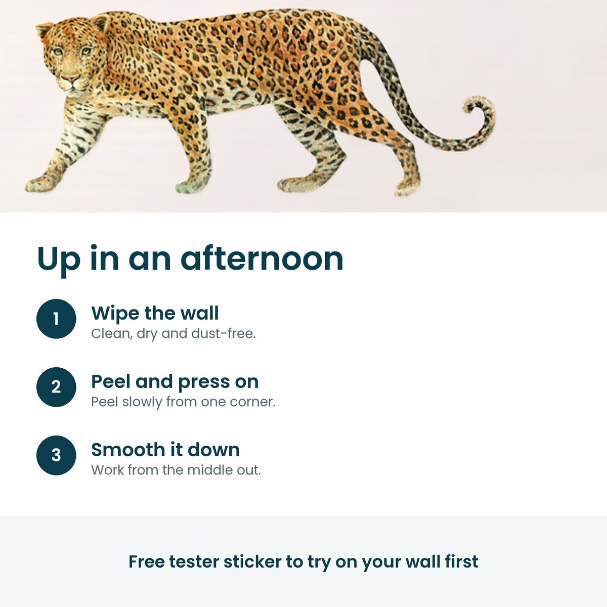 How to put up the leopard wall decal in three steps