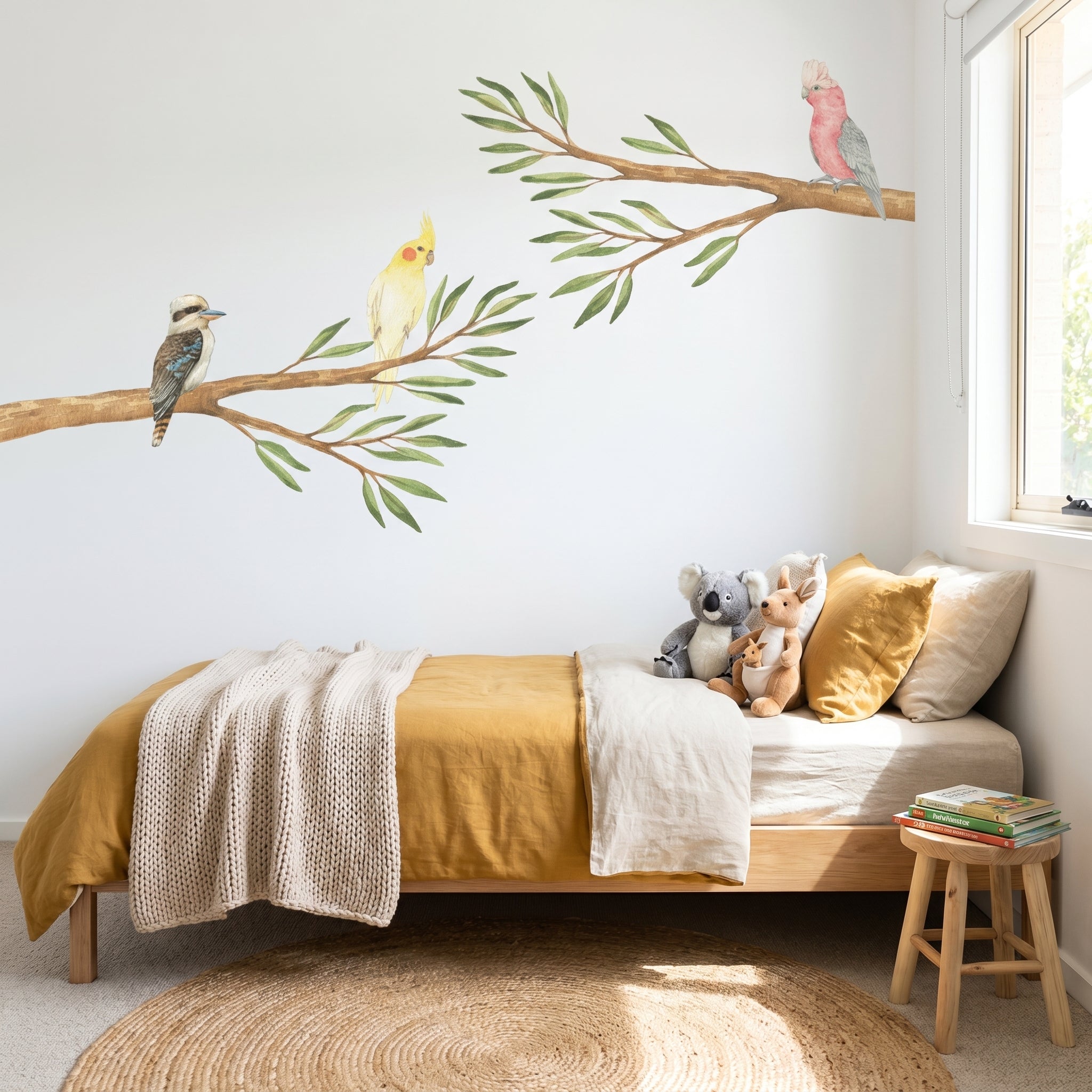 Australian Gum Tree Branch & Bird Wall Decals