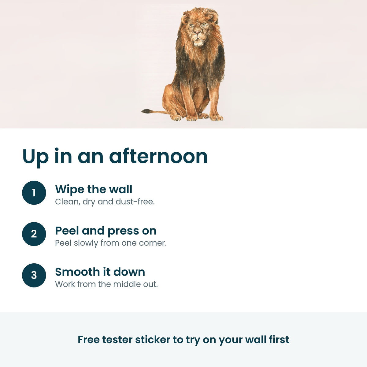 How to put up the lion wall decal in three steps