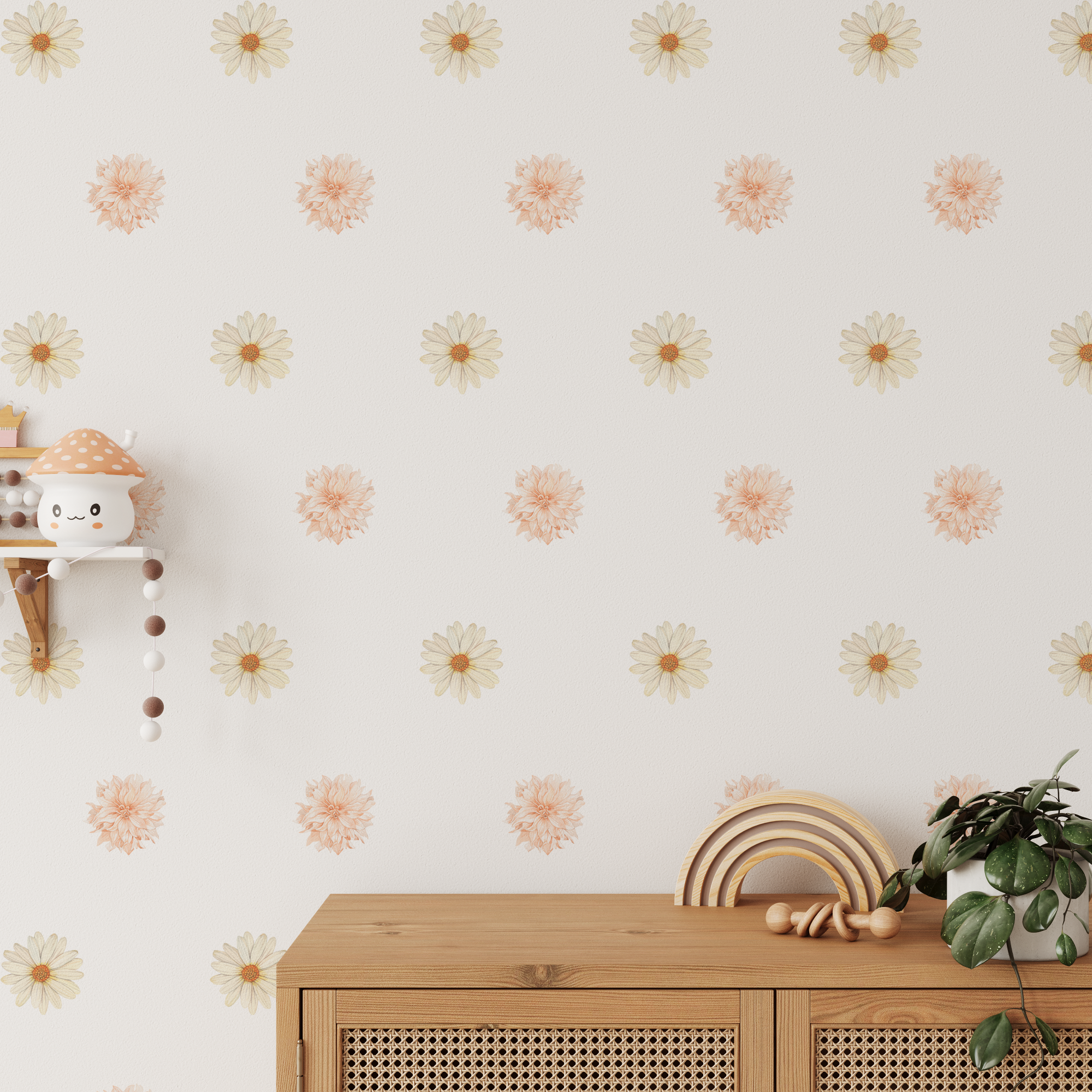 Mini Dahlias and Daisies Wall Decals