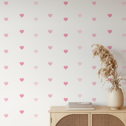 Mini Hearts 90pcs Pink Wall Decals