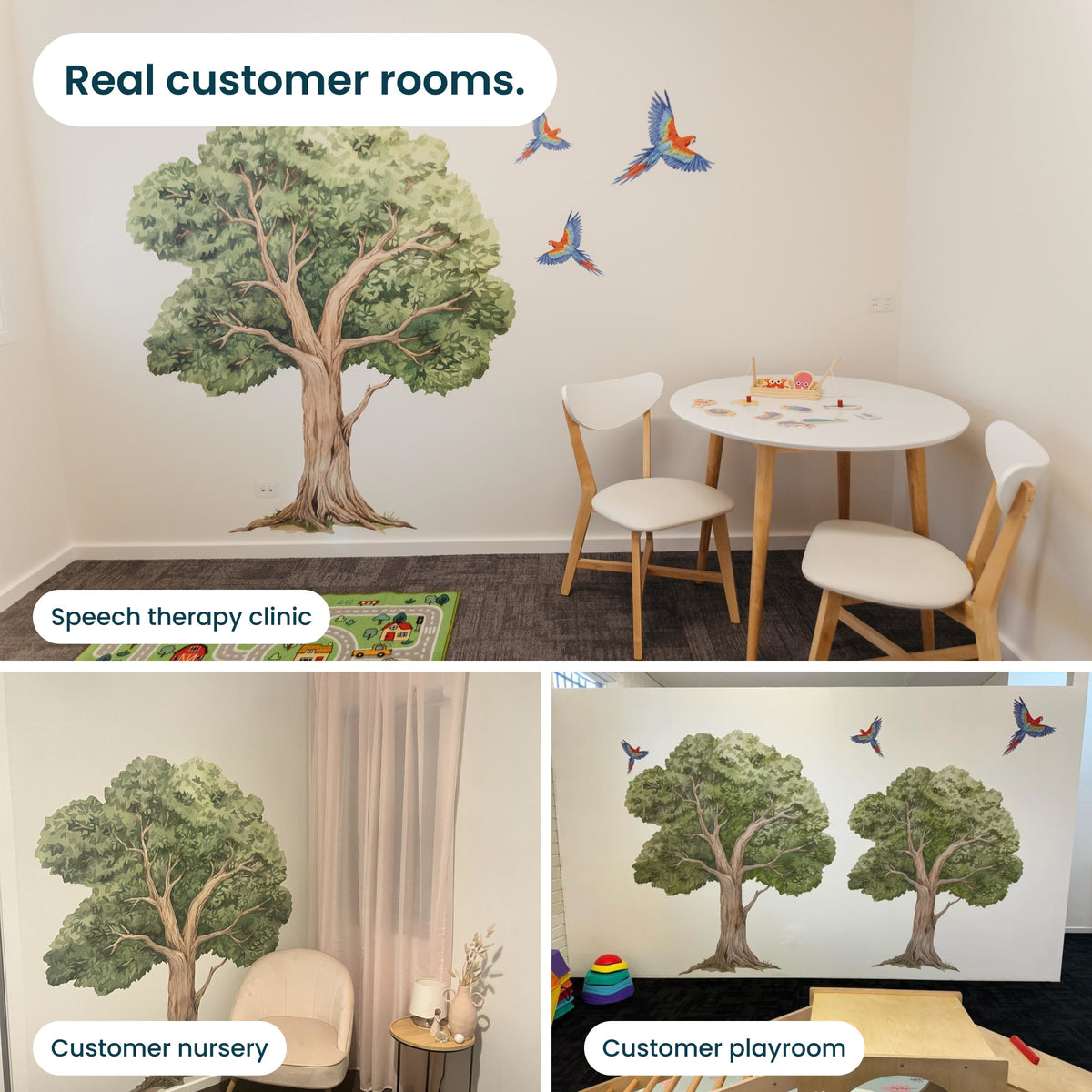 Real customer rooms with the oak tree wall decal