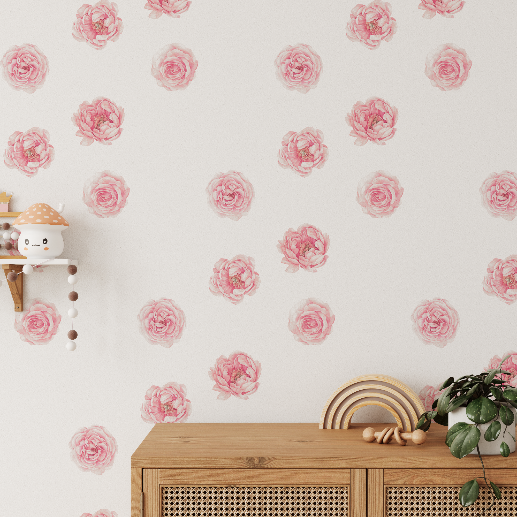 Mini Peony Rose Floral Wall Decals