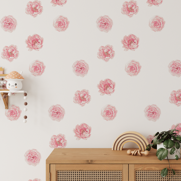 Mini Peony Rose Wall Decals