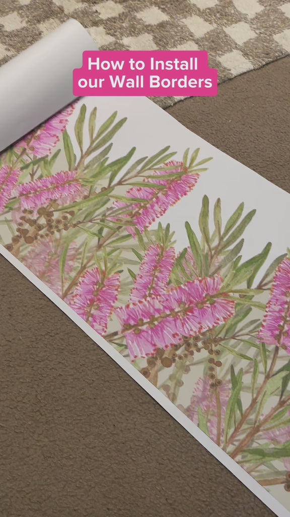 Pink Bottlebrush Wall Trim Decals