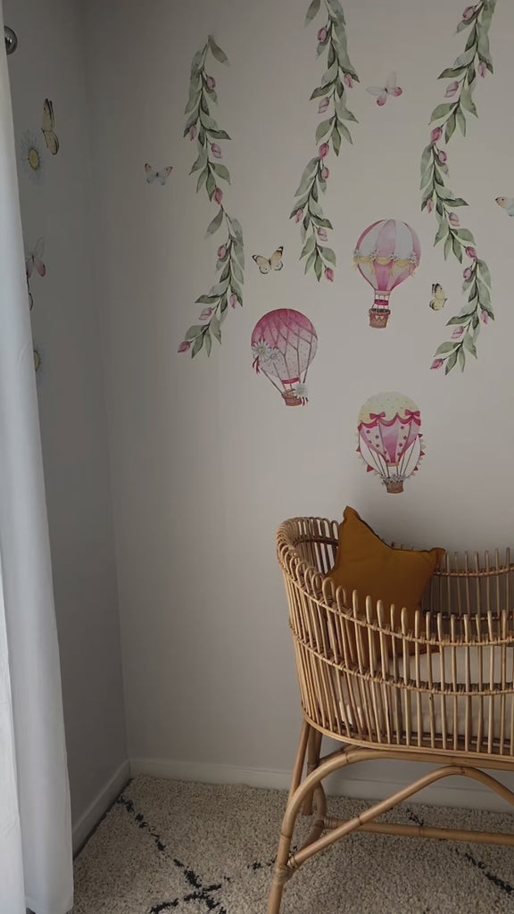 Floral Hot Air Balloon Wall Decals