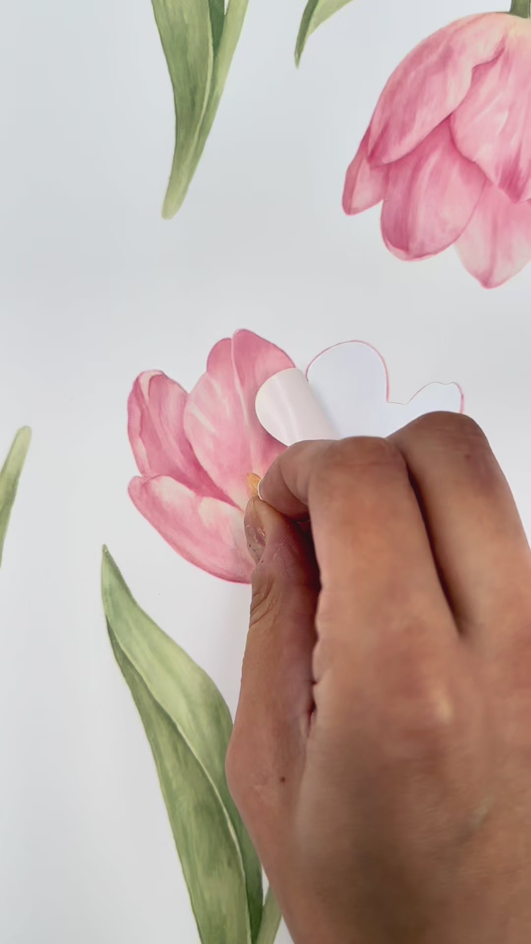 Load video: Pink Tulip Wall Decals