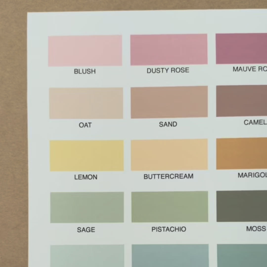 Load video: Colour Chart for Scallops, Arches, Trims