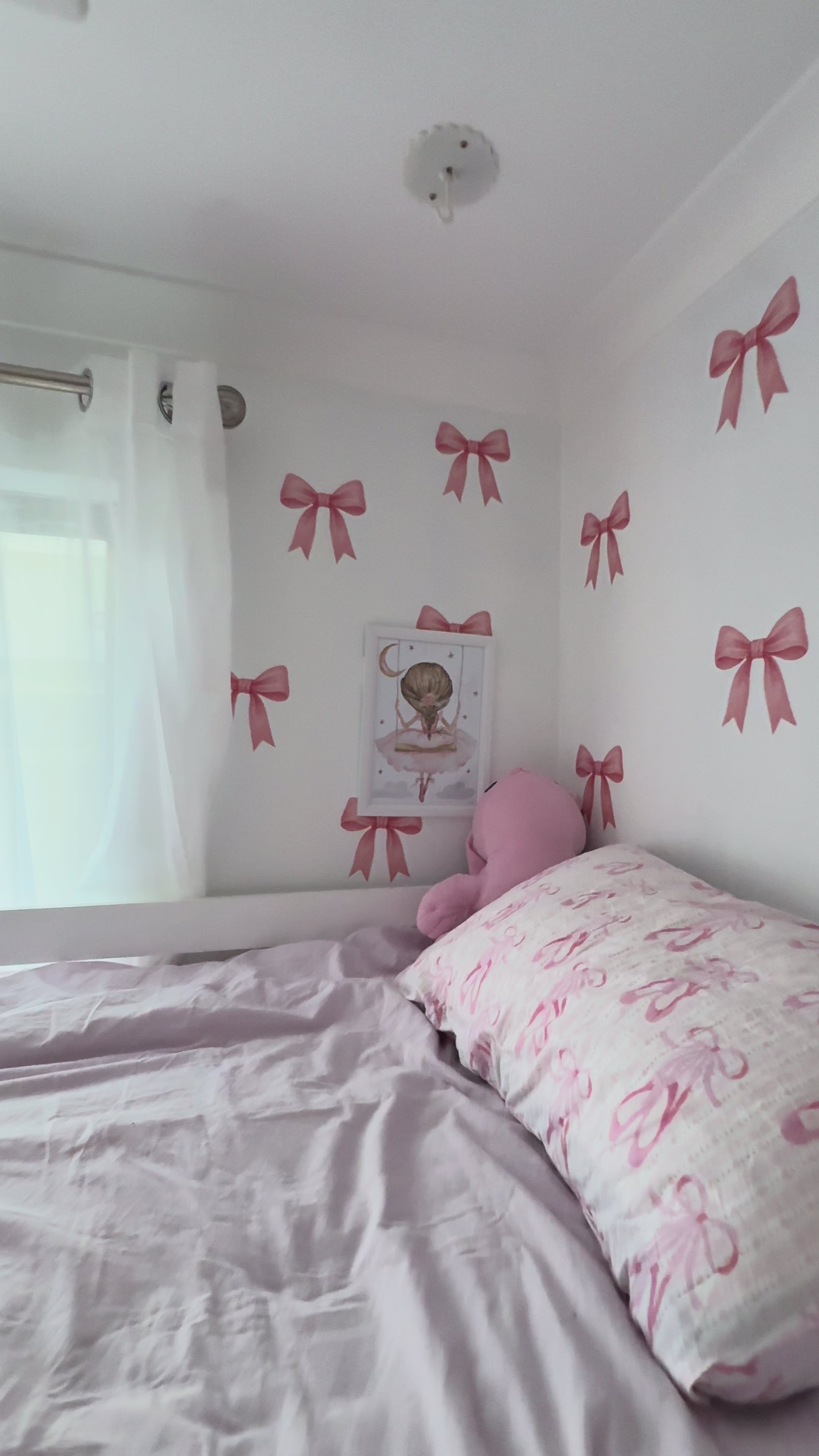 Load video: Pink Bow Wall Decals