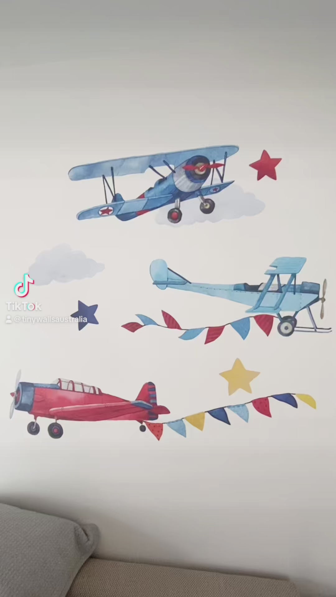 Load video: Airplane Wall Decals