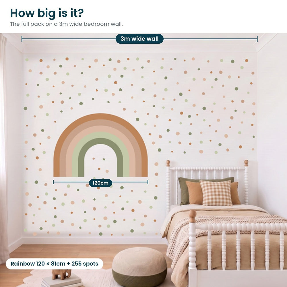 Rainbow Wall Decal | Safari Jungle 1.2m + Spots | Tiny Walls