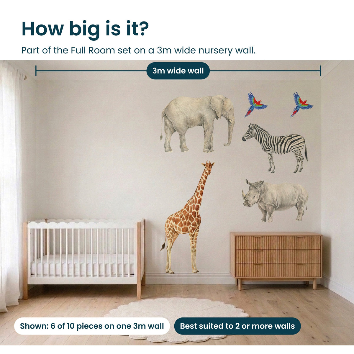 How big is the Full Room pack: 6 of 10 pieces shown on one wall