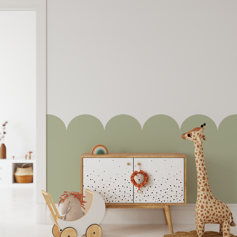 Shop Wallpaper Scallops Decals for your Baby's Nursery - Sage Green ...