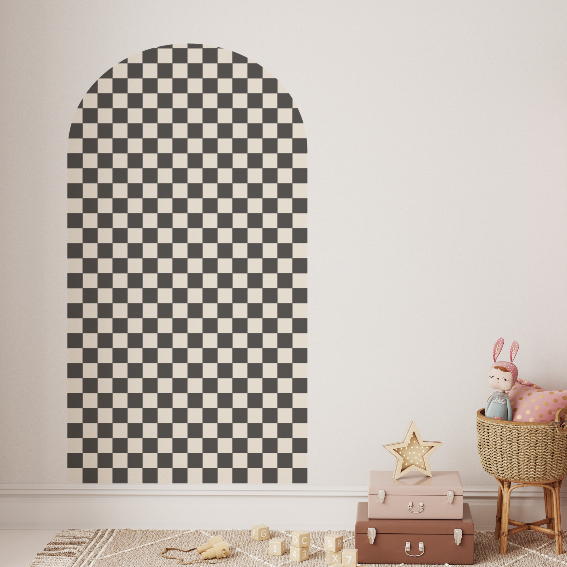 Small Checkers Black Arch Decal