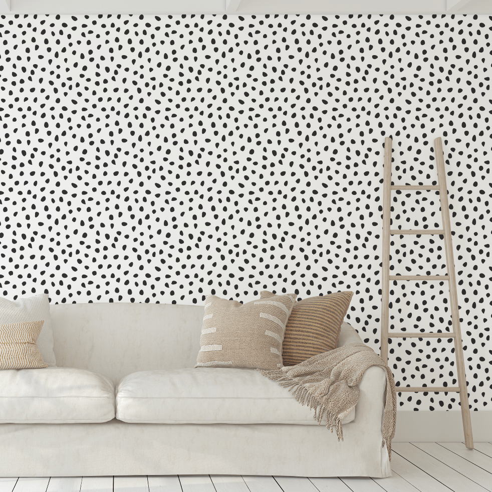 Black Spots Minimalist Modern Farmhouse Wallpaper