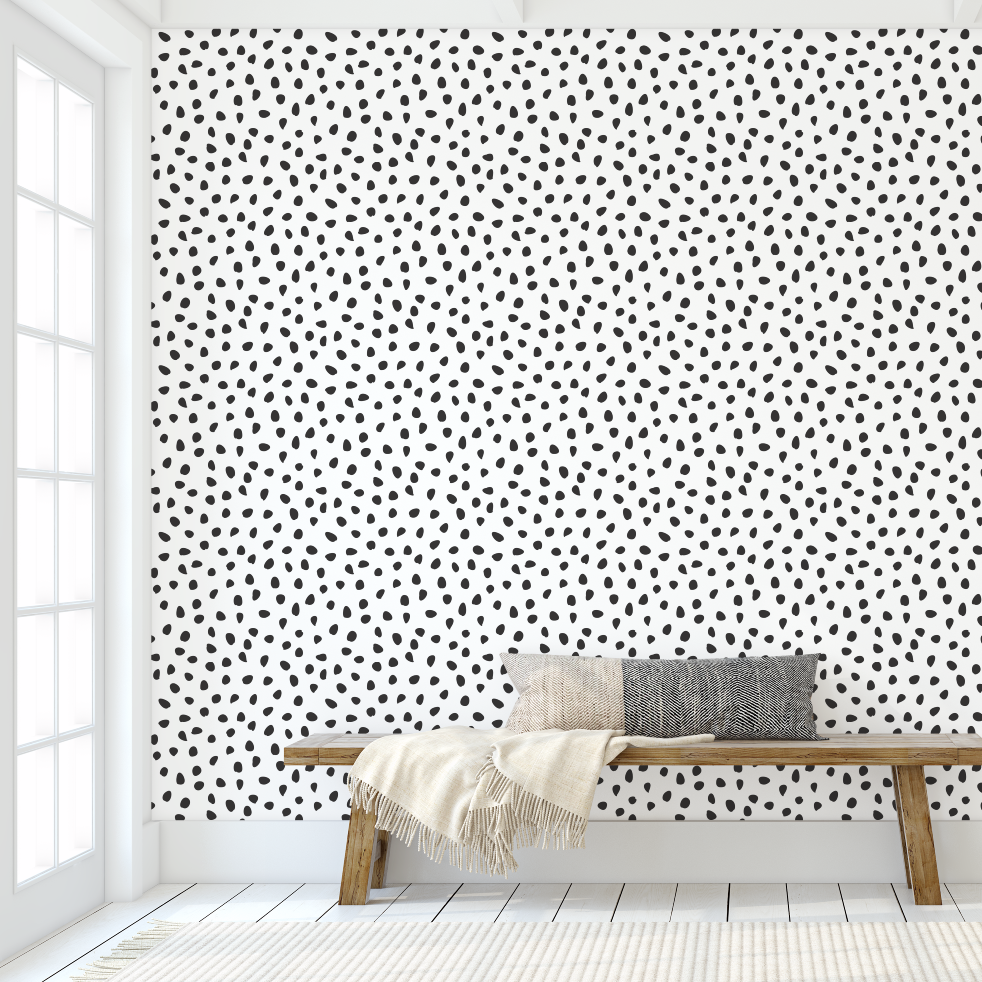 Black Spots Minimalist Modern Farmhouse Wallpaper