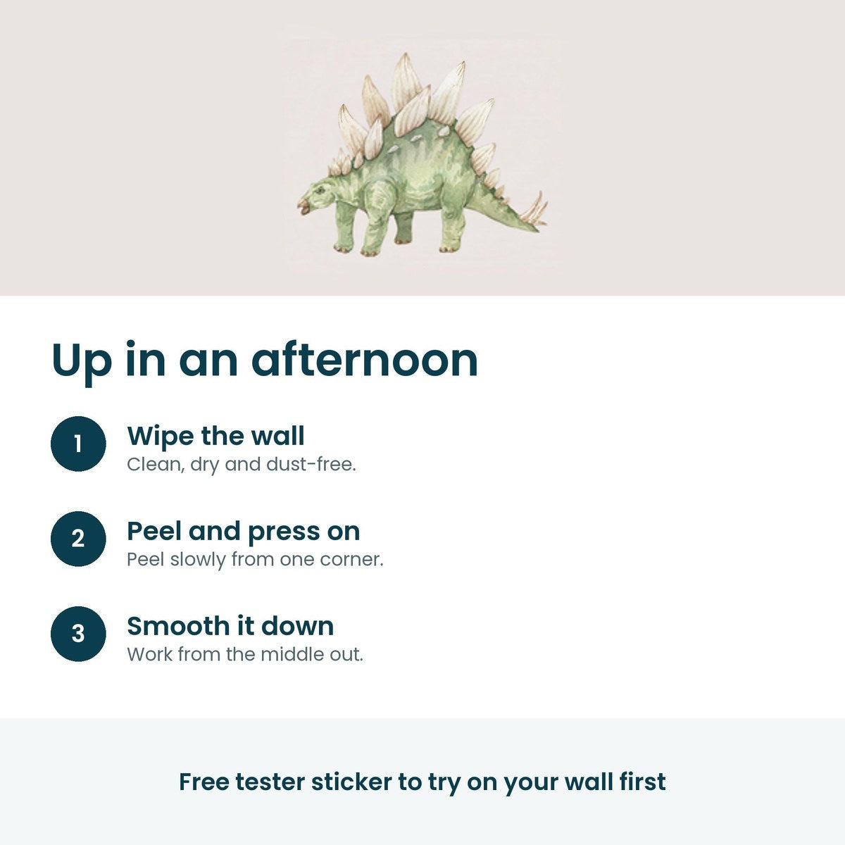 How to put up the stegosaurus wall decal in three steps