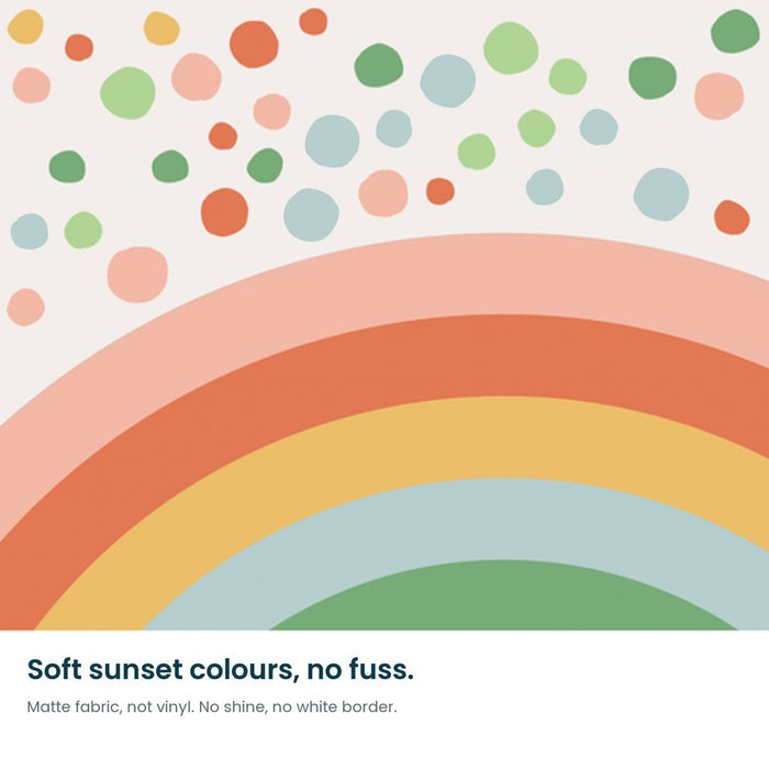 Close-up of the Sunset Glow rainbow bands and spots