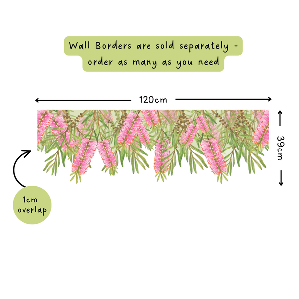 Pink Bottlebrush Wall Trim