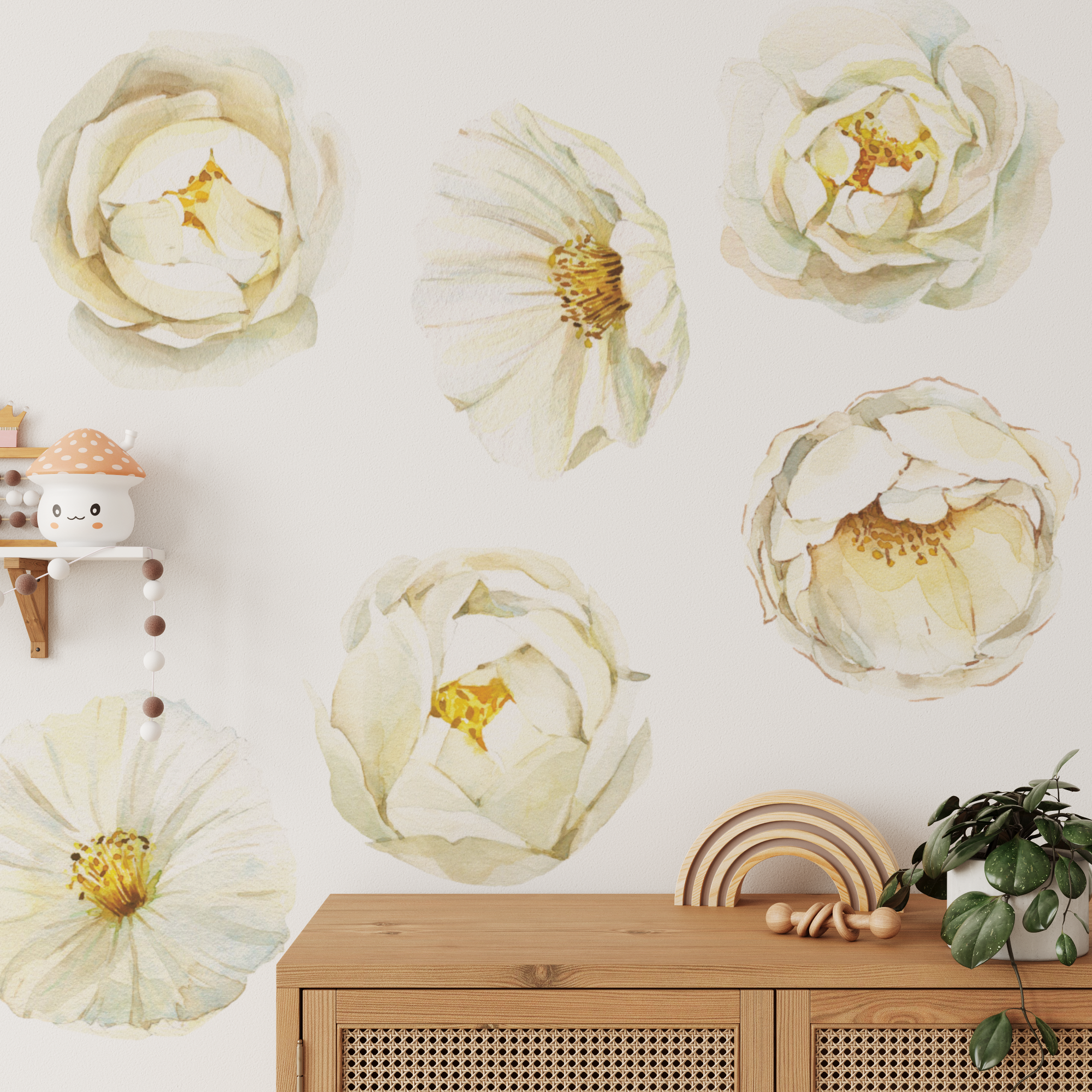 White Rose Wall Decals