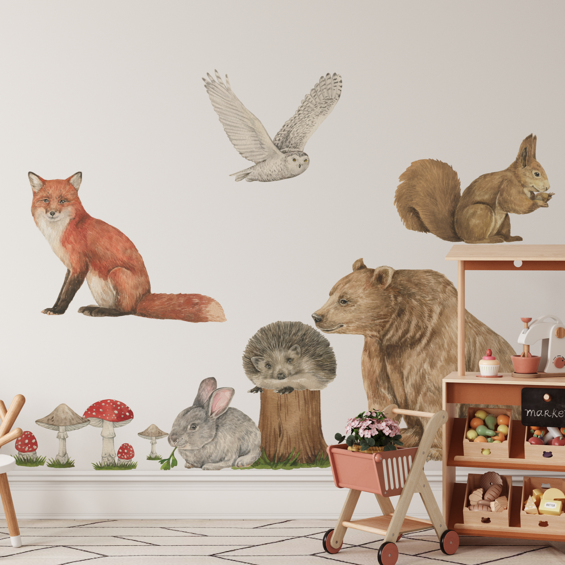 Forest animal wall hot sale decals