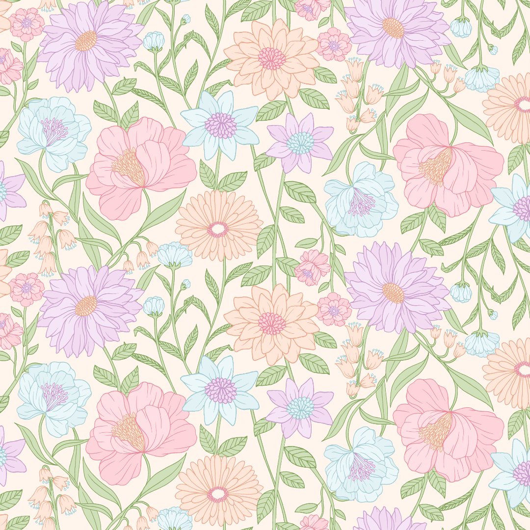 June Sorbet Gelato Floral Wallpaper