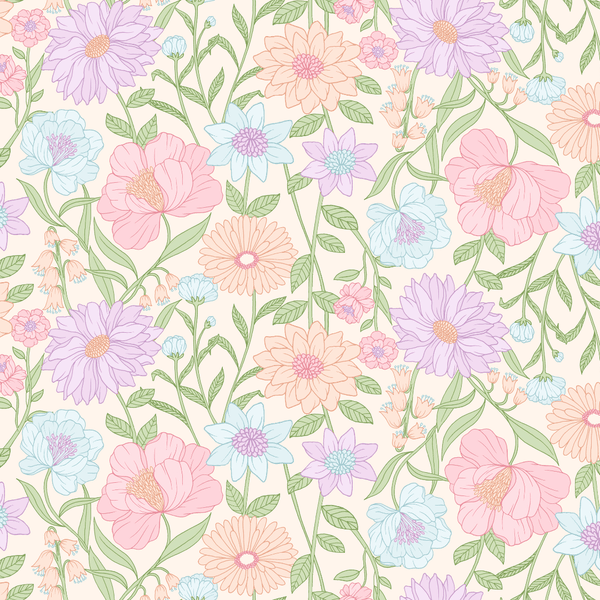 June Sorbet Gelato Floral Wallpaper
