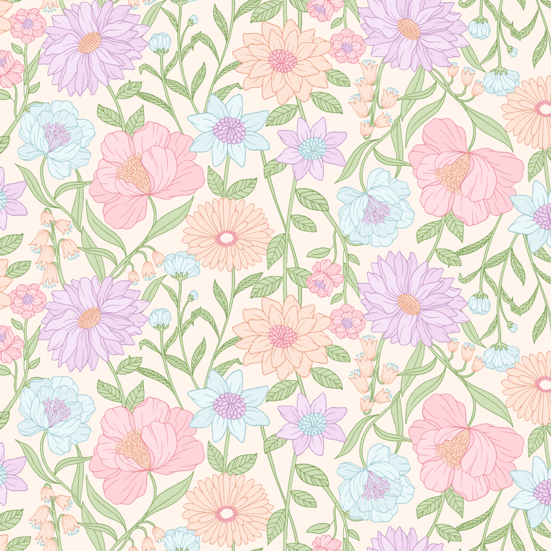 June Sorbet Gelato Floral Wallpaper