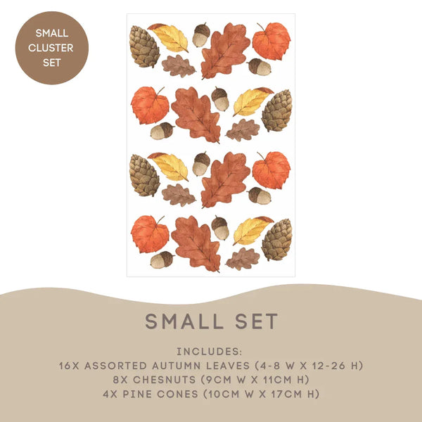 Autumn Leaf & Pine Cone Decals